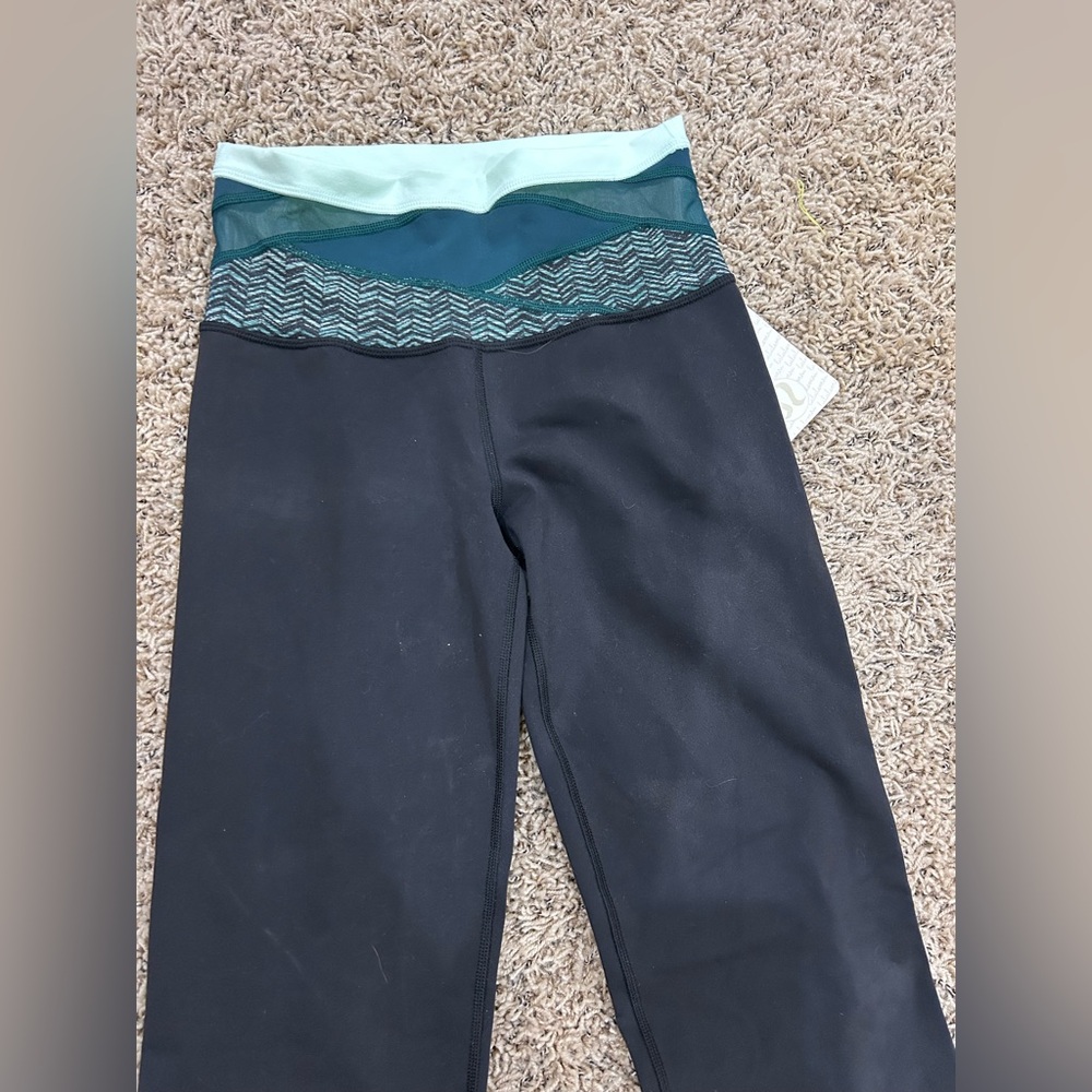 Lululemon Athletica Black and Teal Groove Pants
